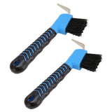 2Pcs Horse Hoof Pick Brushes Horse Hoof Cleaning Tool with Soft Touch Rubber Handle for Horse Stable