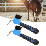 2Pcs Horse Hoof Pick Brushes Horse Hoof Cleaning Tool with Soft Touch Rubber Handle for Horse Stable