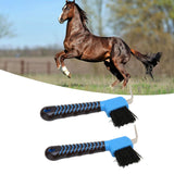 2Pcs Horse Hoof Pick Brushes Horse Hoof Cleaning Tool with Soft Touch Rubber Handle for Horse Stable