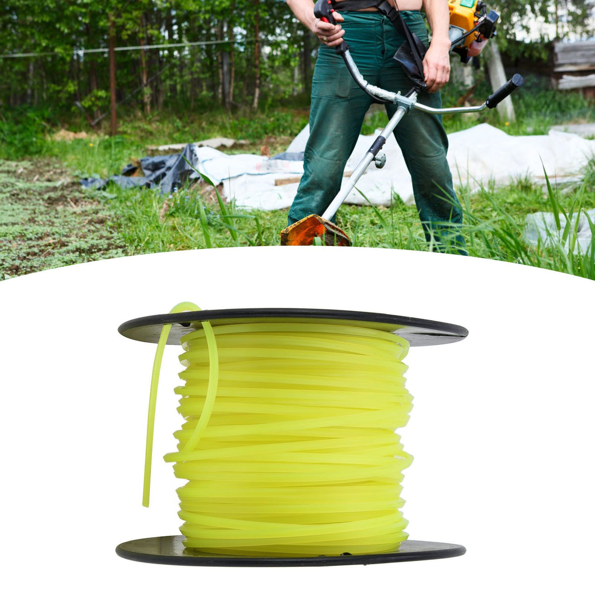 3mm String Trimmer Line Quadrate Grass Trimmer Line Lawn Mower Line for Husqvarna Yellow 50m / 164.0ft
