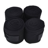 4Pcs Horse Leg Warp Self Adhesive Breathable Wear Resistant Animal Leg Bandage for Cows Horses Black