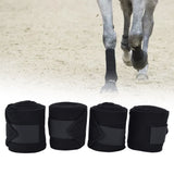 4Pcs Horse Leg Warp Self Adhesive Breathable Wear Resistant Animal Leg Bandage for Cows Horses Black - Extra Image