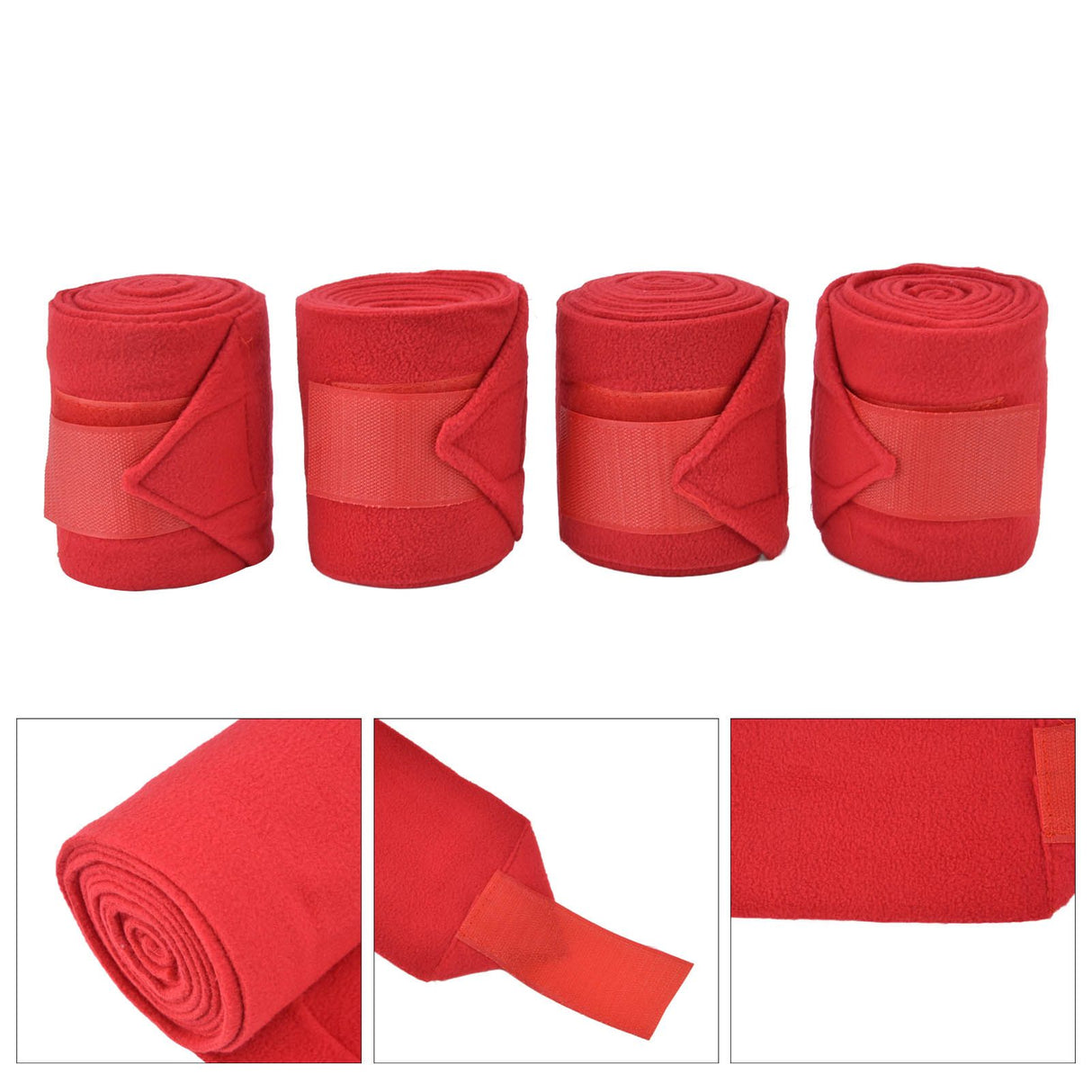 4Pcs Horse Leg Warp Self Adhesive Breathable Wear Resistant Animal Leg Bandage for Cows Horses Red