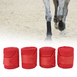 4Pcs Horse Leg Warp Self Adhesive Breathable Wear Resistant Animal Leg Bandage for Cows Horses Red