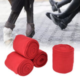 4Pcs Horse Leg Warp Self Adhesive Breathable Wear Resistant Animal Leg Bandage for Cows Horses Red