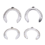 4pcs Horseshoes Aluminum Alloy Light Weight Reliable Practical Horse Riding Accessory for Racecourse Farm No. 4 - Low Angle