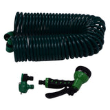Coil Garden Water Hose 15m/49.2ft EVA 7 Modes Garden Telescopic Spring Tube for Watering Plants Gardens Lawns - Front View