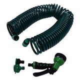 Coil Garden Water Hose 15m/49.2ft EVA 7 Modes Garden Telescopic Spring Tube for Watering Plants Gardens Lawns - 45-Degree Angle