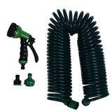 Coil Garden Water Hose 15m/49.2ft EVA 7 Modes Garden Telescopic Spring Tube for Watering Plants Gardens Lawns