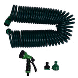Coil Garden Water Hose 15m/49.2ft EVA 7 Modes Garden Telescopic Spring Tube for Watering Plants Gardens Lawns - Low Angle