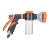 Garden Hose Nozzle 8 Spray Pattern Hose Hand Sprayer for Flowers Watering Car Wash Pet Shower - Side View