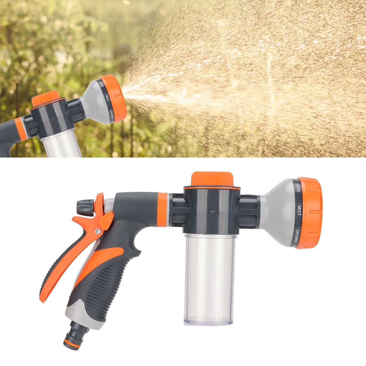 Garden Hose Nozzle 8 Spray Pattern Hose Hand Sprayer for Flowers Watering Car Wash Pet Shower