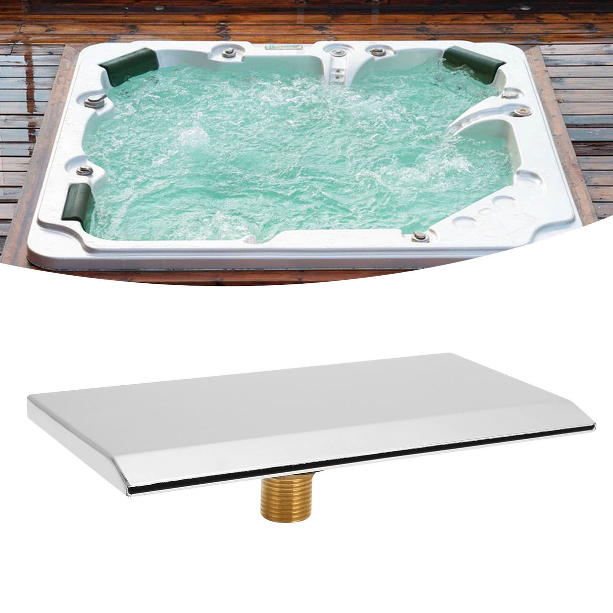 Waterfall Tub Spout G1/2 External Thread SPA Bathroom Pool Swimming Pool Silver Wall Mounted Waterfall Outlet Nozzle