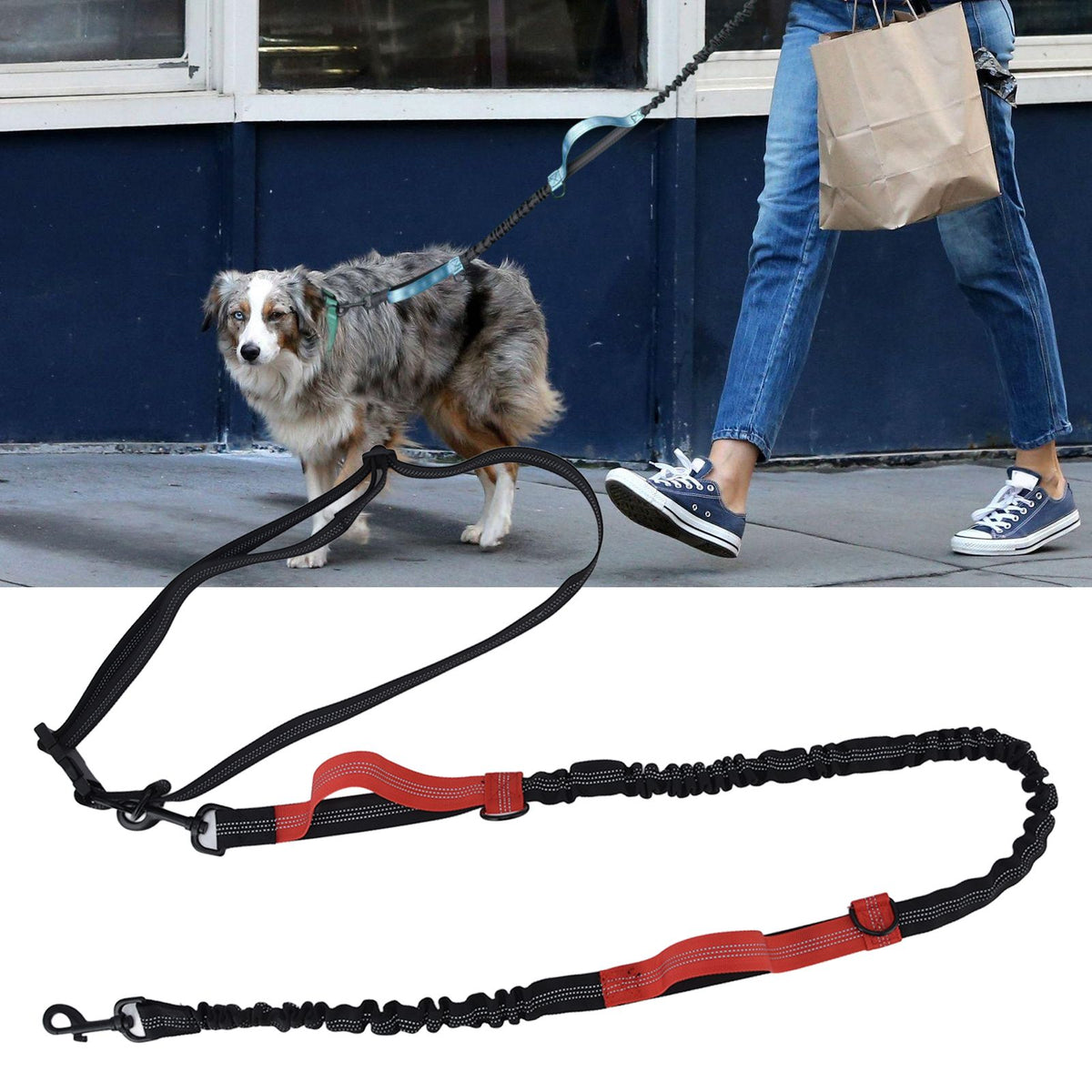 Pet Leash Reflective Retractable Portable Adjustable Dog Traction Rope for Pets Dogs Red