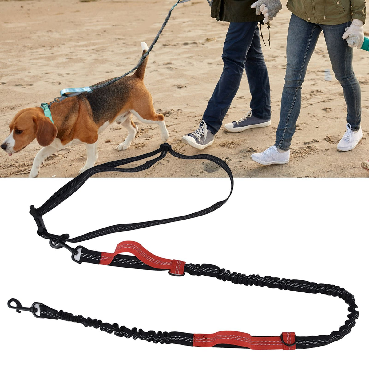 Pet Leash Reflective Retractable Portable Adjustable Dog Traction Rope for Pets Dogs Red