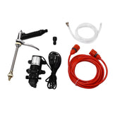 12V 100W Water Pump High Pressure Garden Water Sprinkler Kit G1/2 External Thread Portable Pressure Washer for Car Washing - Top-Down View