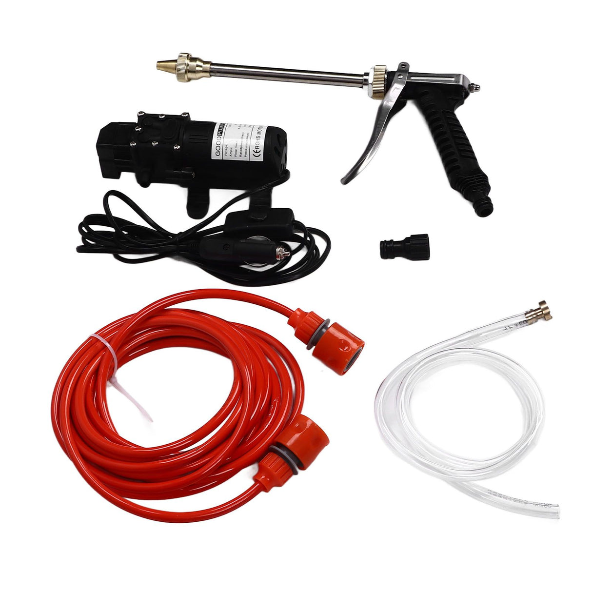 12V 100W Water Pump High Pressure Garden Water Sprinkler Kit G1/2 External Thread Portable Pressure Washer for Car Washing