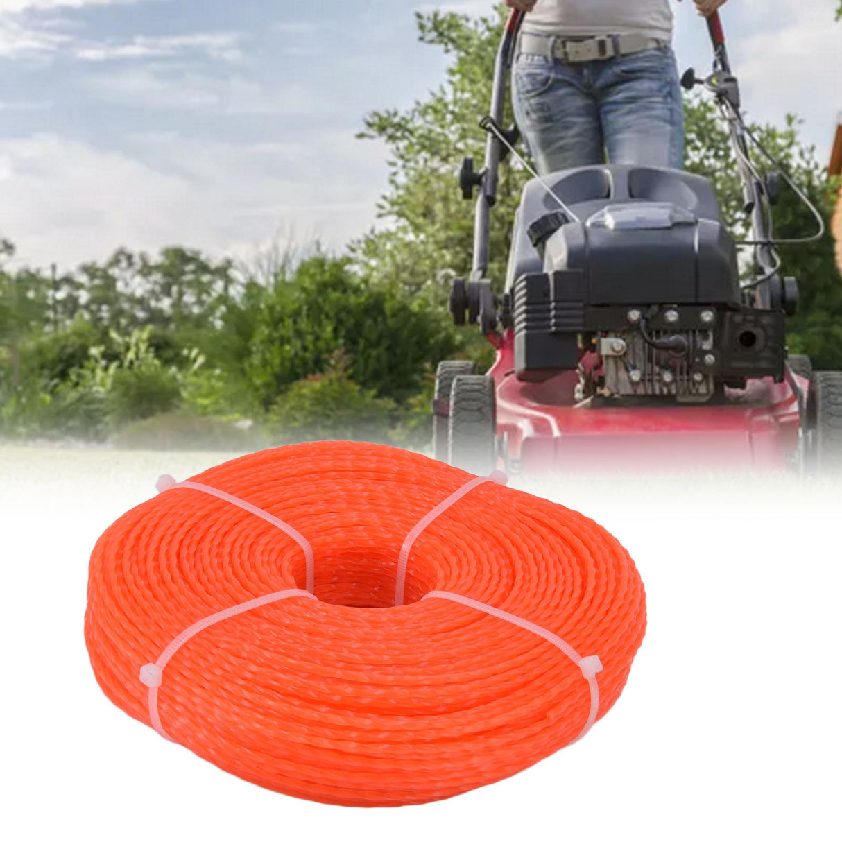 2.4mm 120m Trimmer Line Nylon String Trimmer Line Lawn Mower Accessories for Husqvarna Orange