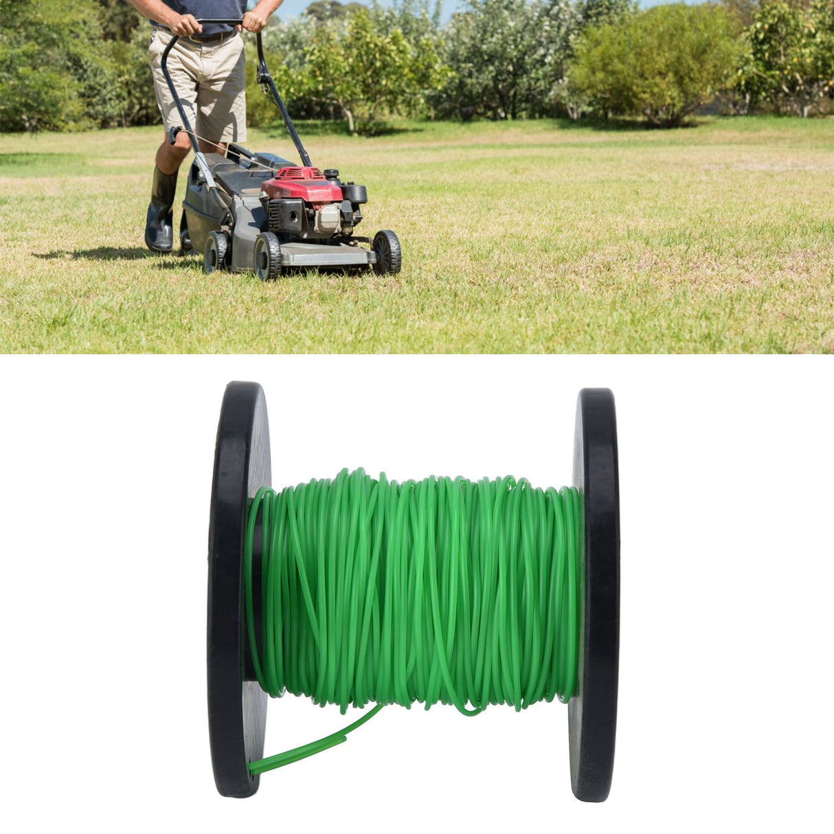 2mm String Trimmer Line Round Grass Trimmer Line Green Lawn Mower Line for Husqvarna 50m / 164.0ft