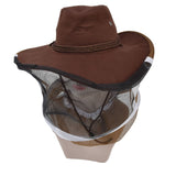 Beekeeper Cowboy Hat Tightening Design Breathable Mesh Beekeeping Veil Hat for Beekeepers Fishermen Hunters Campers