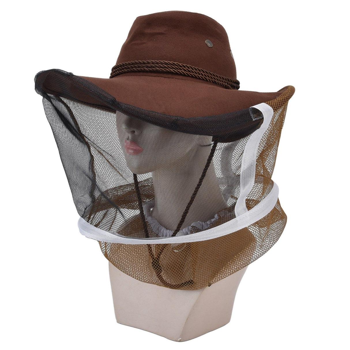 Beekeeper Cowboy Hat Tightening Design Breathable Mesh Beekeeping Veil Hat for Beekeepers Fishermen Hunters Campers
