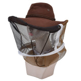 Beekeeper Cowboy Hat Tightening Design Breathable Mesh Beekeeping Veil Hat for Beekeepers Fishermen Hunters Campers - Top-Down View