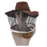 Beekeeper Cowboy Hat Tightening Design Breathable Mesh Beekeeping Veil Hat for Beekeepers Fishermen Hunters Campers - 45-Degree Angle