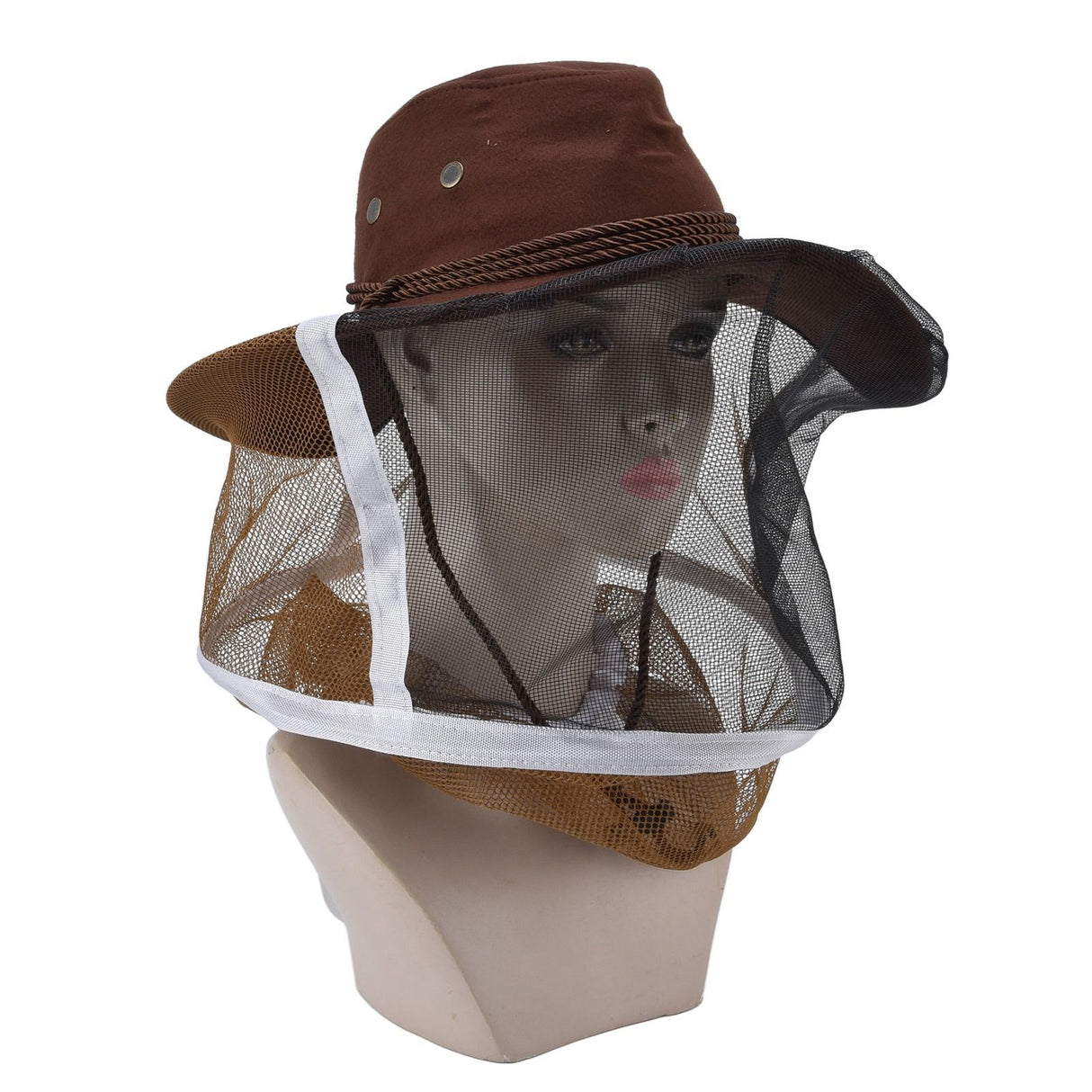 Beekeeper Cowboy Hat Tightening Design Breathable Mesh Beekeeping Veil Hat for Beekeepers Fishermen Hunters Campers