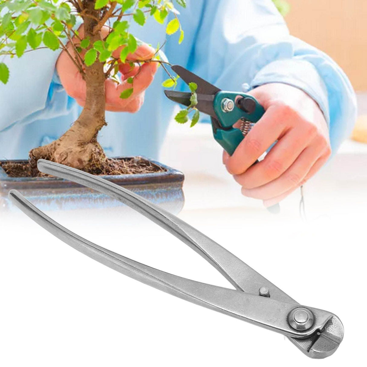 Bonsai Cutter 190mm/7.5in Stainless Steel Light Ergonomic Handle Professional Grade Bonsai Cutting Tool for Modeling