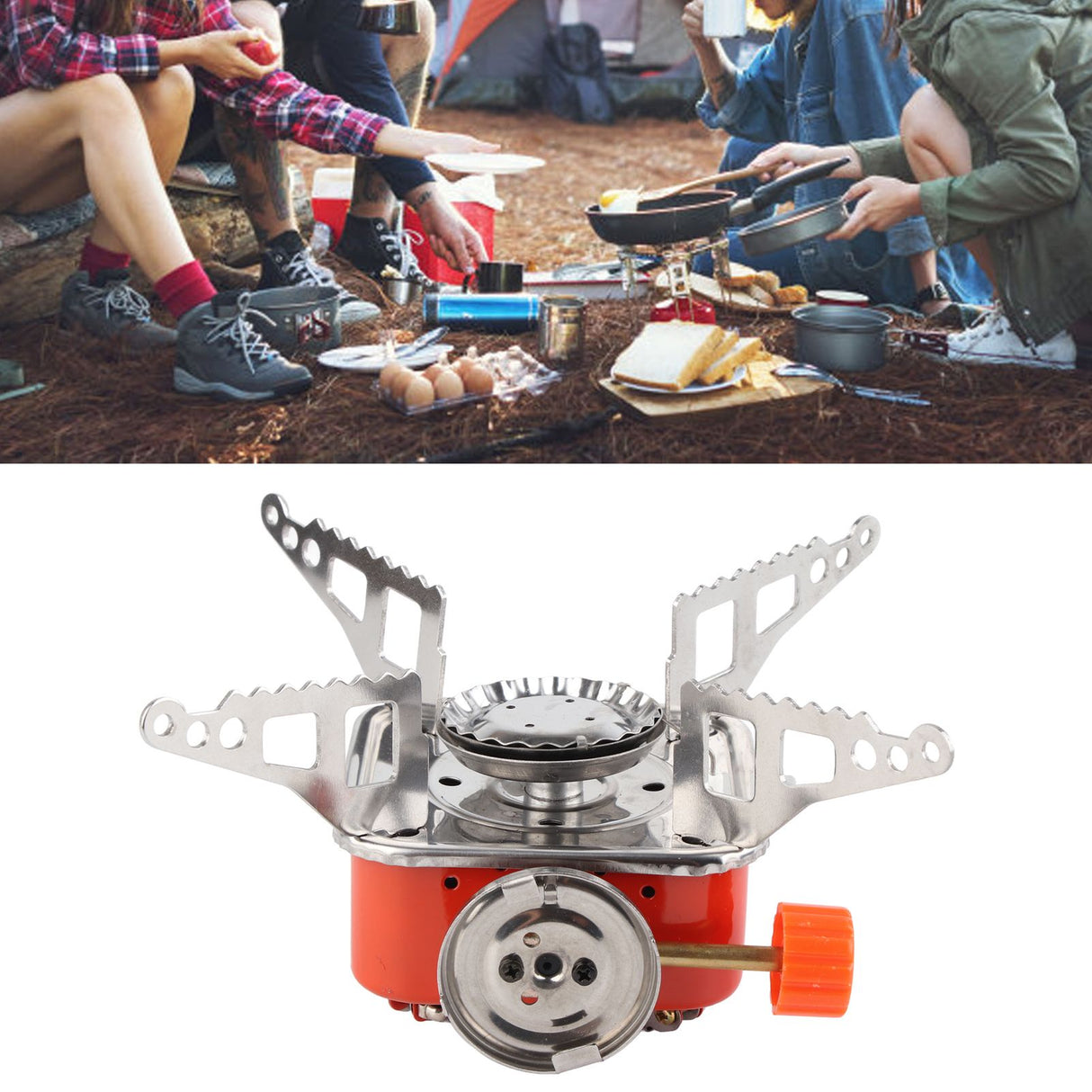 Mini Camping Stove Foldable 2800W 100g/hr Lightweight Portable Camping Stove for Outdoor Activities Picnic Travelling