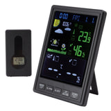 Weather Stations Wireless Indoor Outdoor Color Display Black 3 Channels Regulable Backlight Clock Thermometer for Home