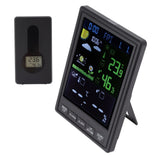 Weather Stations Wireless Indoor Outdoor Color Display Black 3 Channels Regulable Backlight Clock Thermometer for Home - Rear View