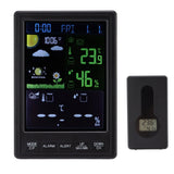 Weather Stations Wireless Indoor Outdoor Color Display Black 3 Channels Regulable Backlight Clock Thermometer for Home
