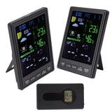 Weather Stations Wireless Indoor Outdoor Color Display Black 3 Channels Regulable Backlight Clock Thermometer for Home