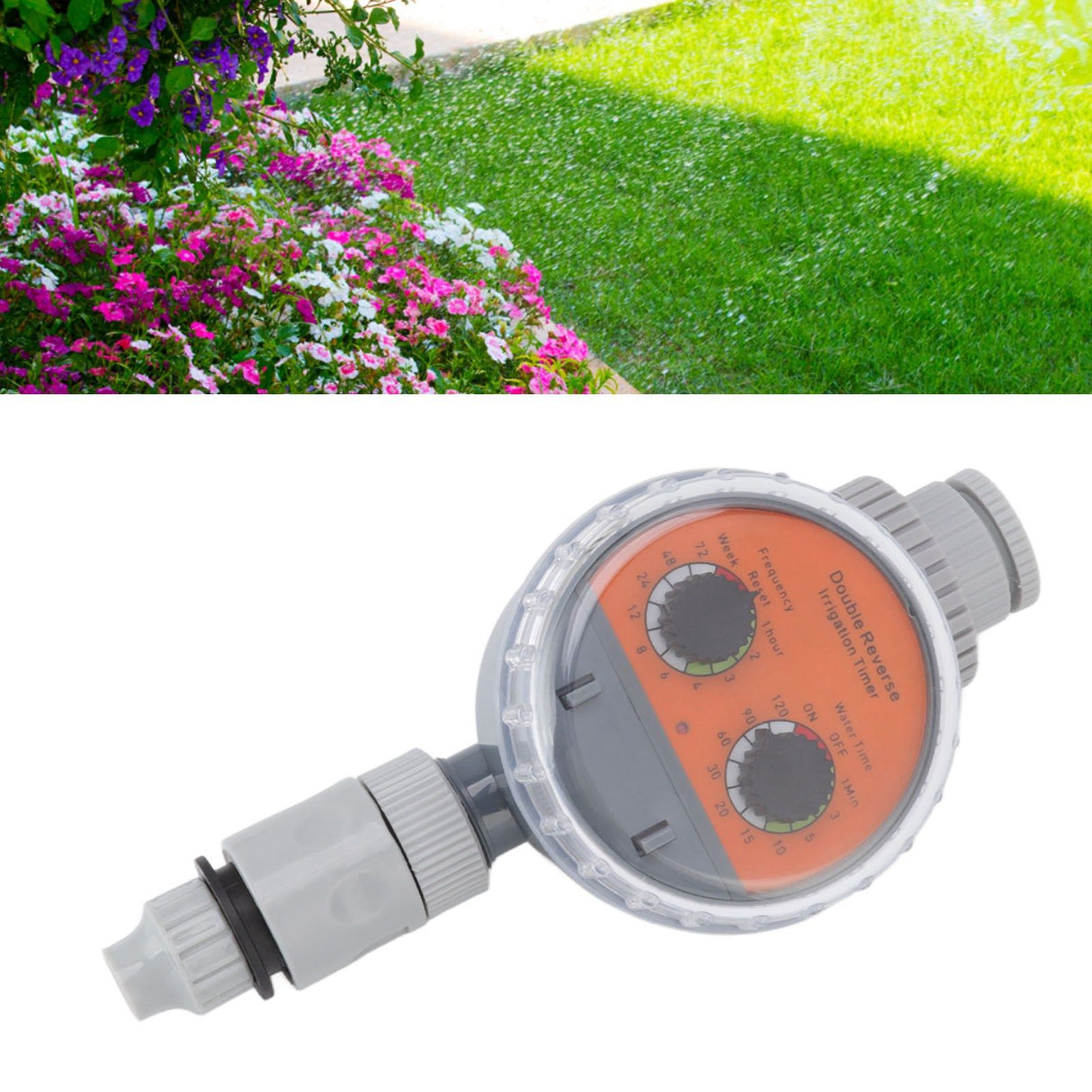 Irrigation Timer Dual Dial Ball Valve IP67 Waterproof Automatic Pressure Free Irrigation Timer for Courtyards Balconies