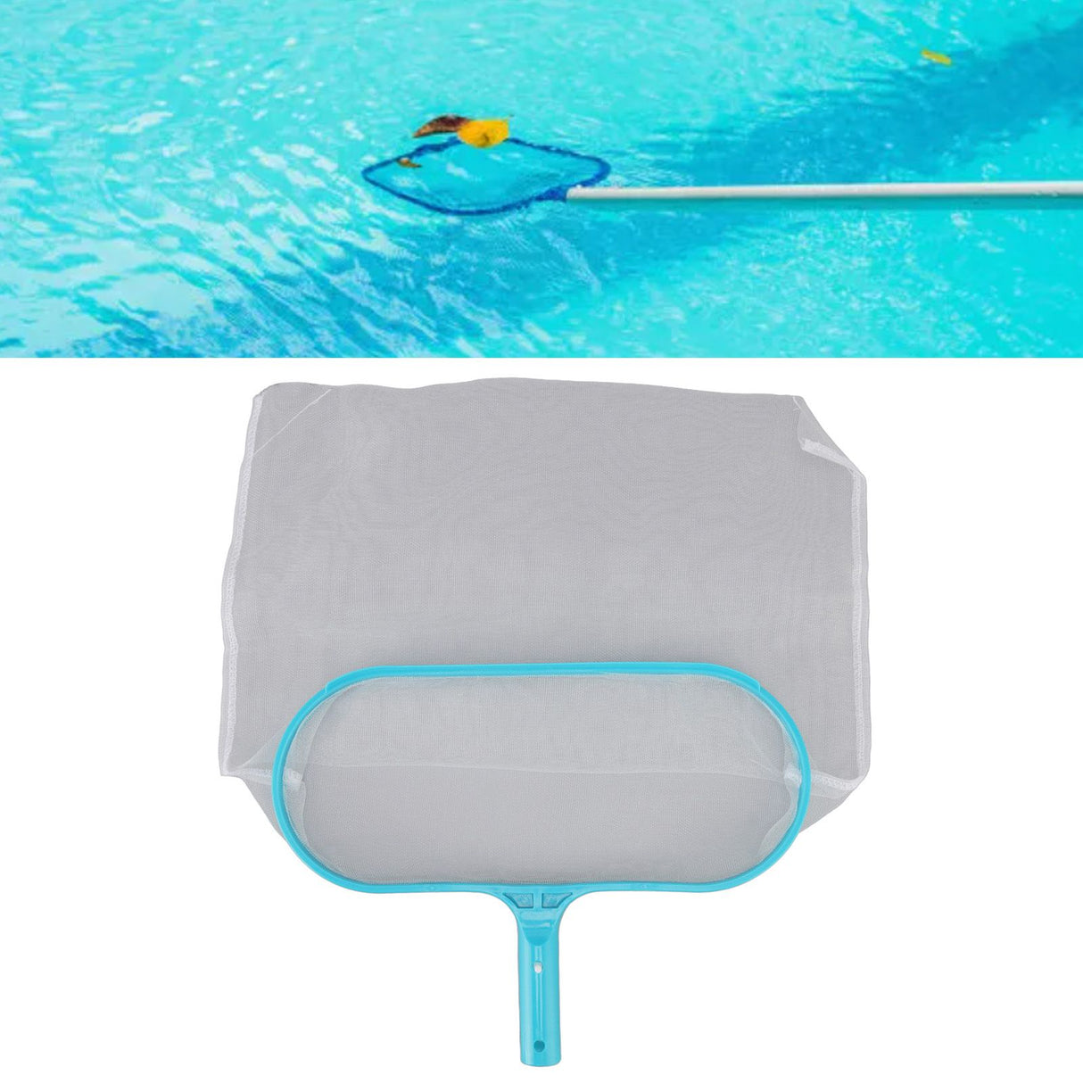 Pool Skimmer Net for Cleaning Swimming Pool Pond with Deep Fine Green Nylon Mesh Net Bag Fast Cleaning Easy Scoop Edge