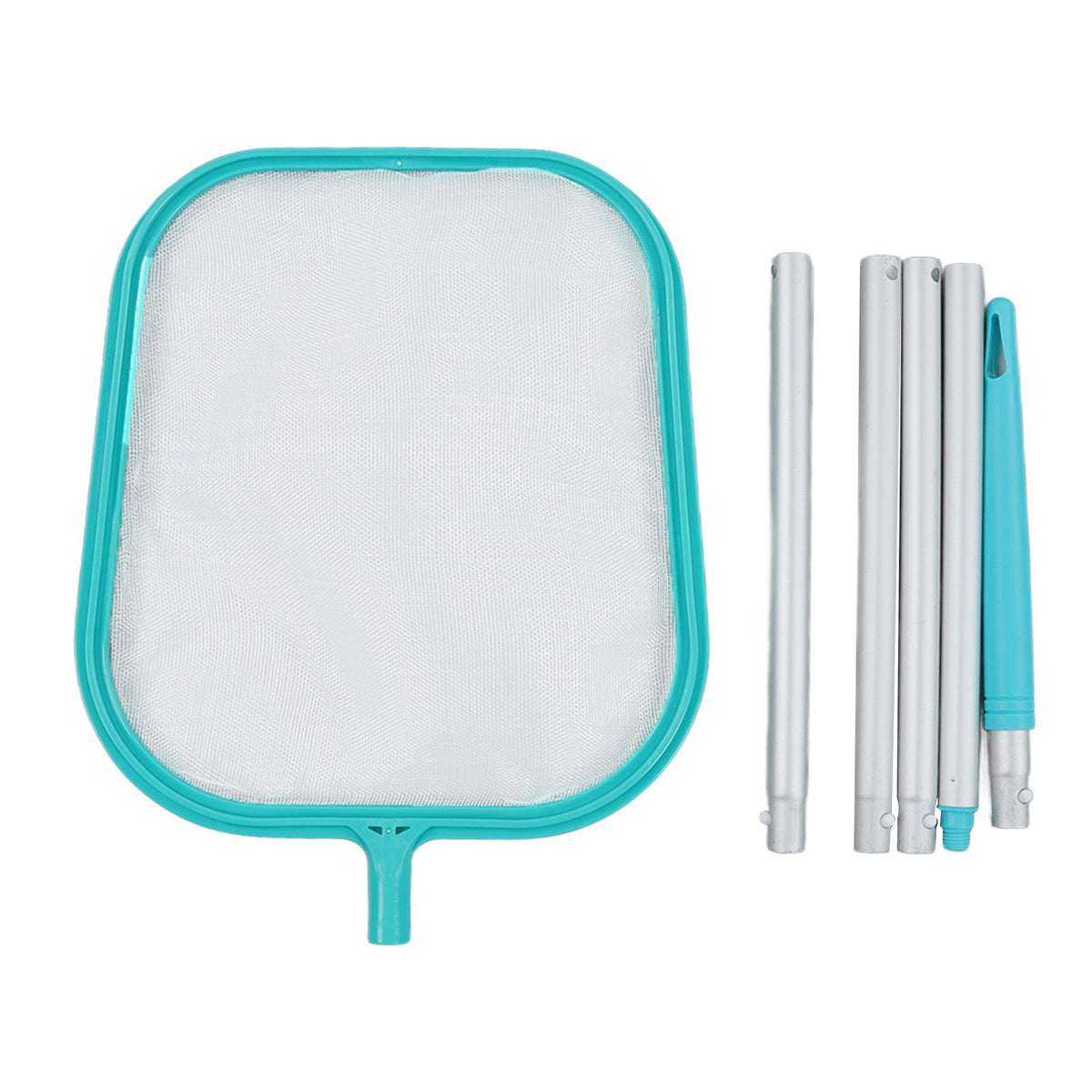 Pool Skimmer Net Detachable Lake Blue Professional Pool Cleaning Net with 5 Splicing Rods for Swimming Pool Fountains