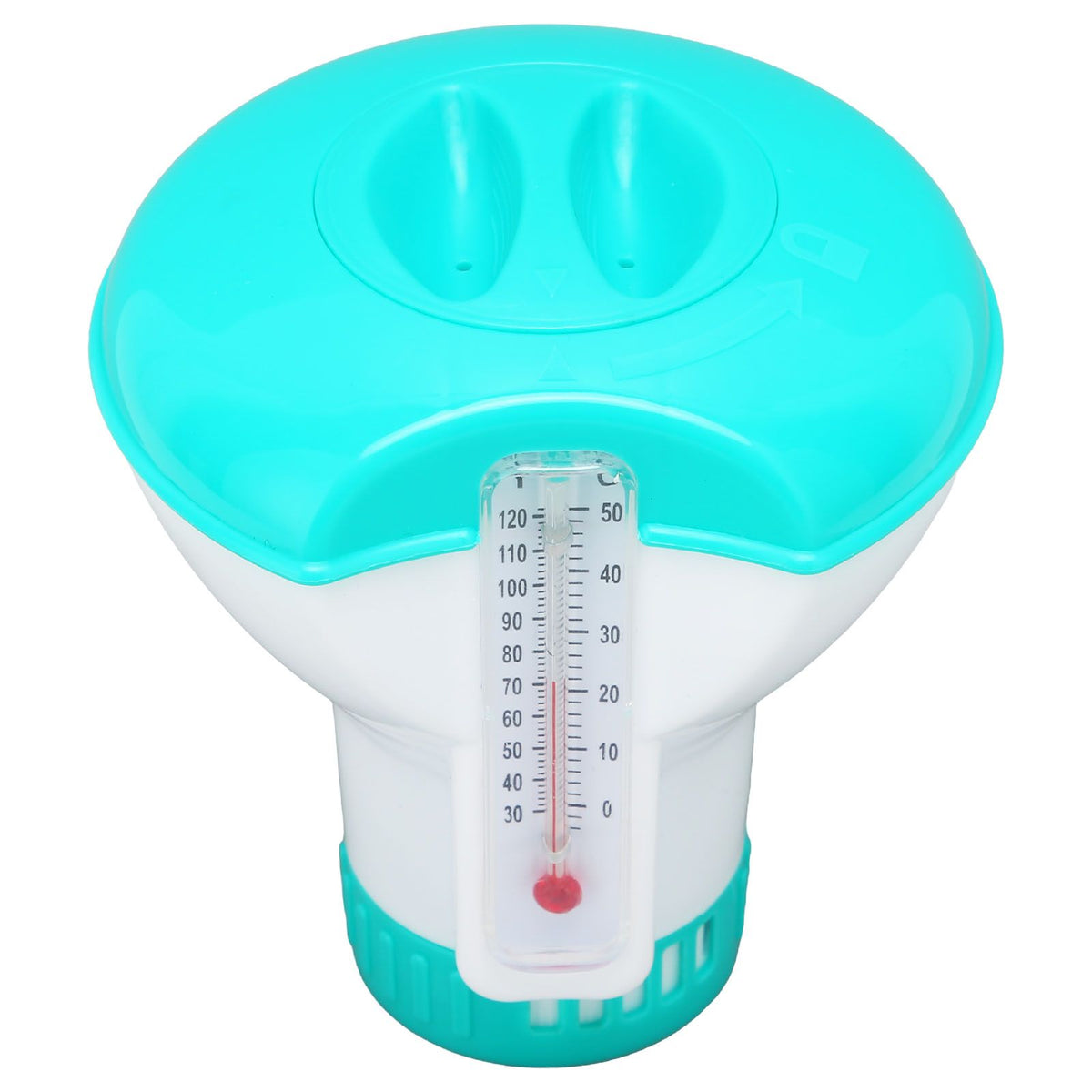 Spa Chemical Dispenser with Thermometer Reusable Lake Blue Swimming Pool Chlorine Tablet Floater