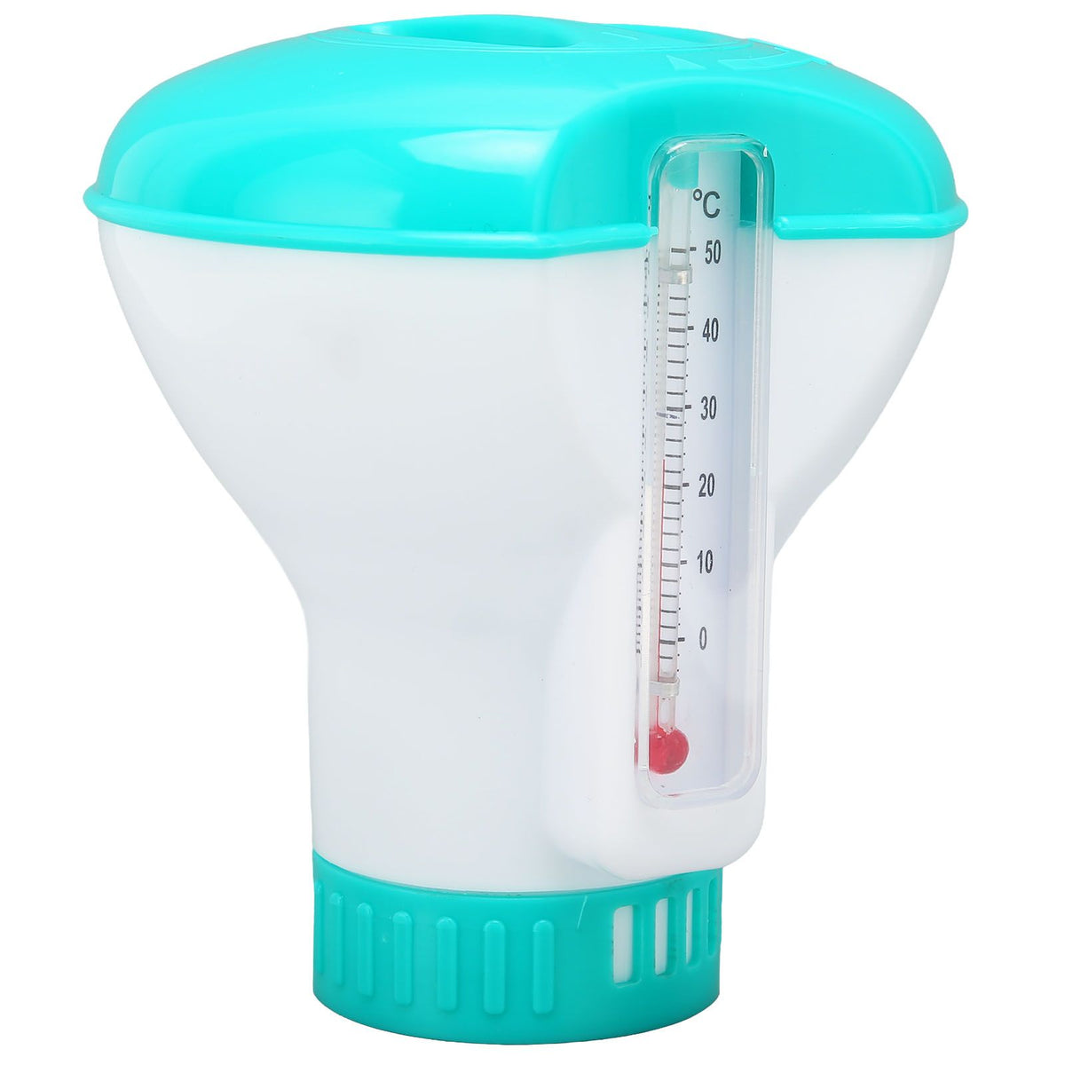 Spa Chemical Dispenser with Thermometer Reusable Lake Blue Swimming Pool Chlorine Tablet Floater