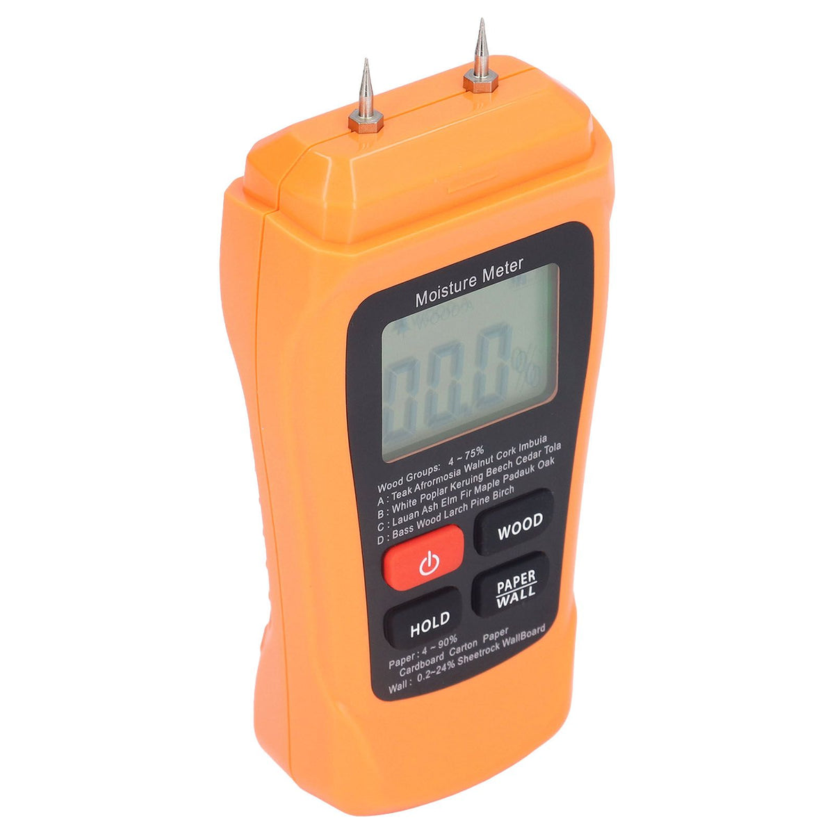 MT18 Digital Moisture Detector Backlit LCD Display Wood Moisture Meter for Wood Building Material Paper Floor