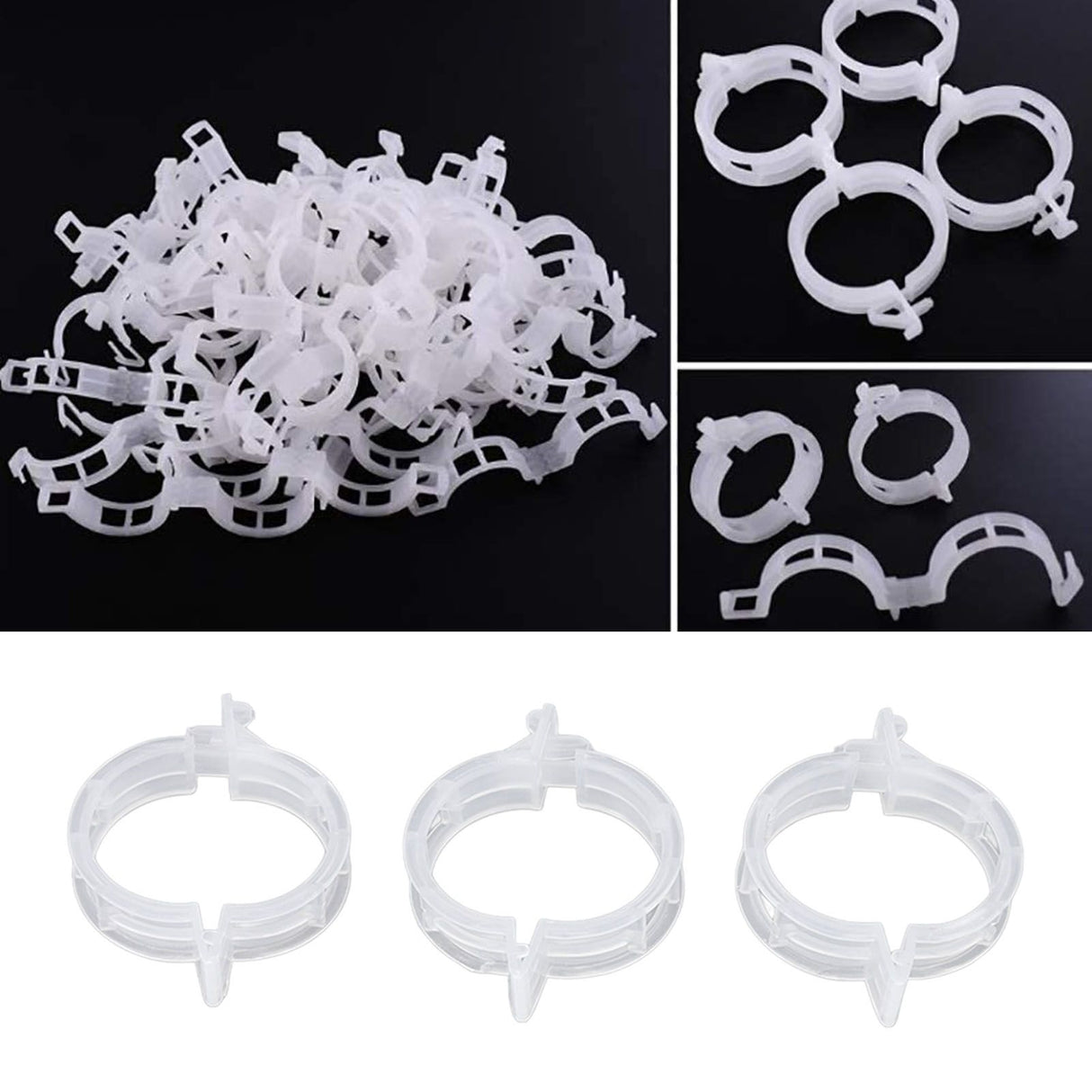 300Pcs Plastic Tomato Clips Good Fixation Support Reusable Plant Support Clips for Various Vegetables Flowers 50 Pcs/ Pack