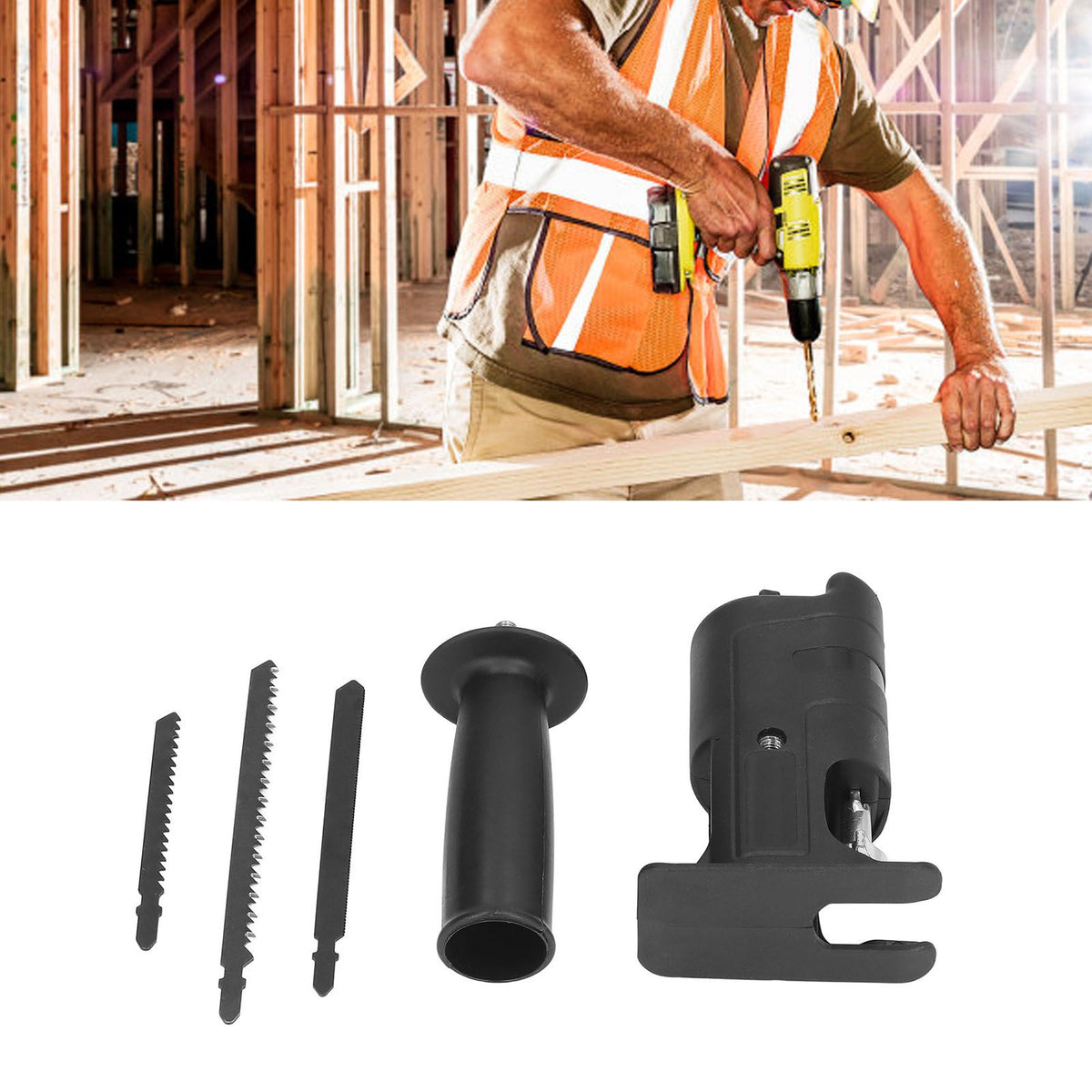 Reciprocating Saw Adapter Professional Electric Saw Conversion Head for Wood Metal Cutting