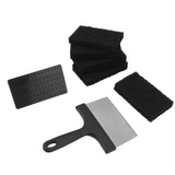Barbecue Grill Griddle Cleaning Kit BBQ Grill Cleaner Set Includes Stainless Steel Scraper Brush Sponge Blocks