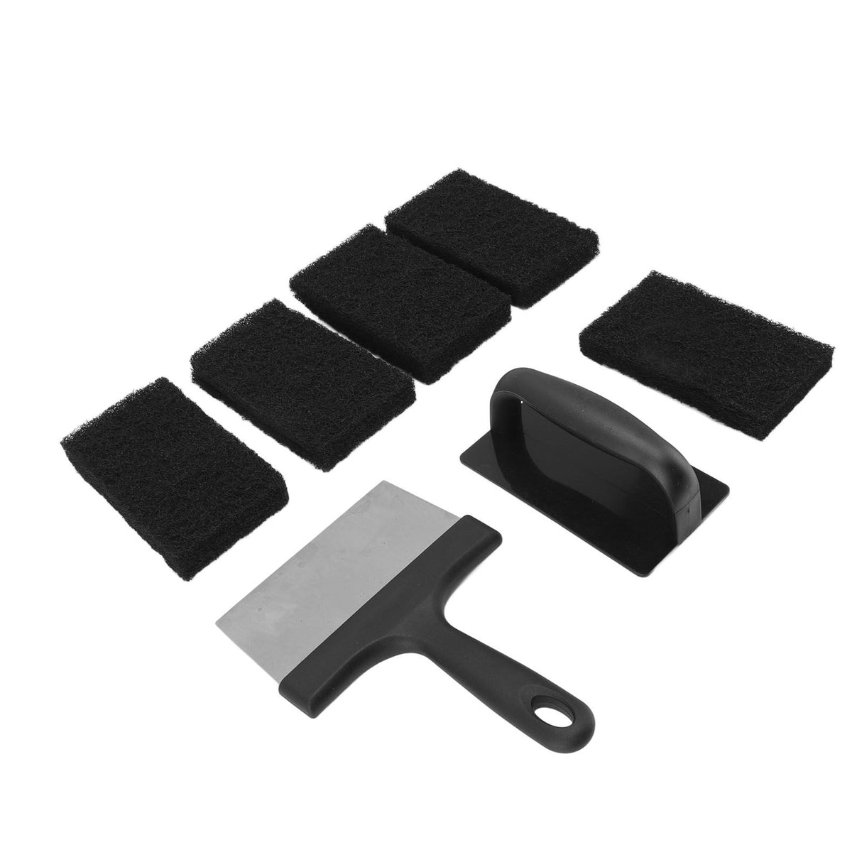 Barbecue Grill Griddle Cleaning Kit BBQ Grill Cleaner Set Includes Stainless Steel Scraper Brush Sponge Blocks