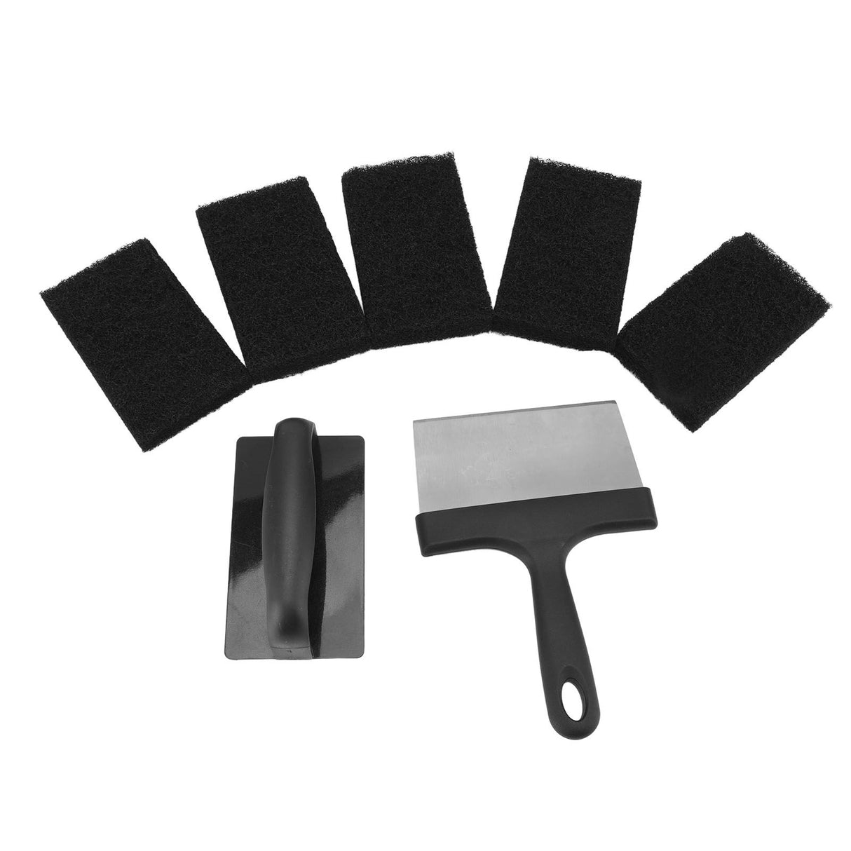 Barbecue Grill Griddle Cleaning Kit BBQ Grill Cleaner Set Includes Stainless Steel Scraper Brush Sponge Blocks