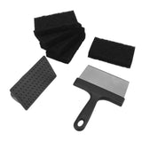 Barbecue Grill Griddle Cleaning Kit BBQ Grill Cleaner Set Includes Stainless Steel Scraper Brush Sponge Blocks - Low Angle