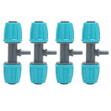 10PCS 16mm to 4/7 Barbed Tee Irrigation Tube Reducing Tee Connector Fitting for Garden Courtyard - 45-Degree Angle