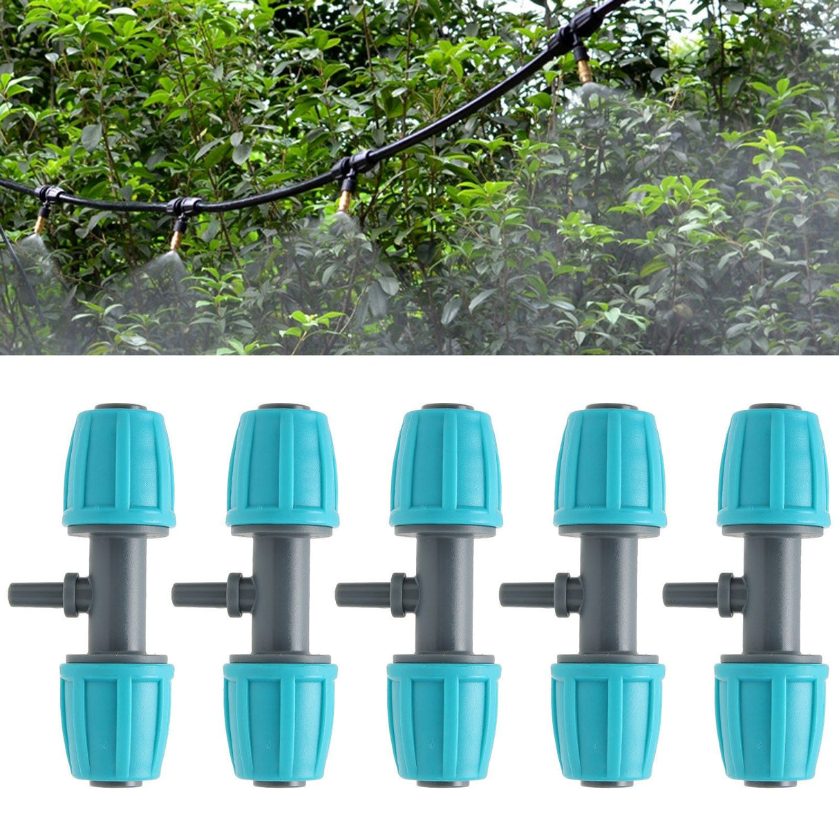 10PCS 16mm to 4/7 Barbed Tee Irrigation Tube Reducing Tee Connector Fitting for Garden Courtyard