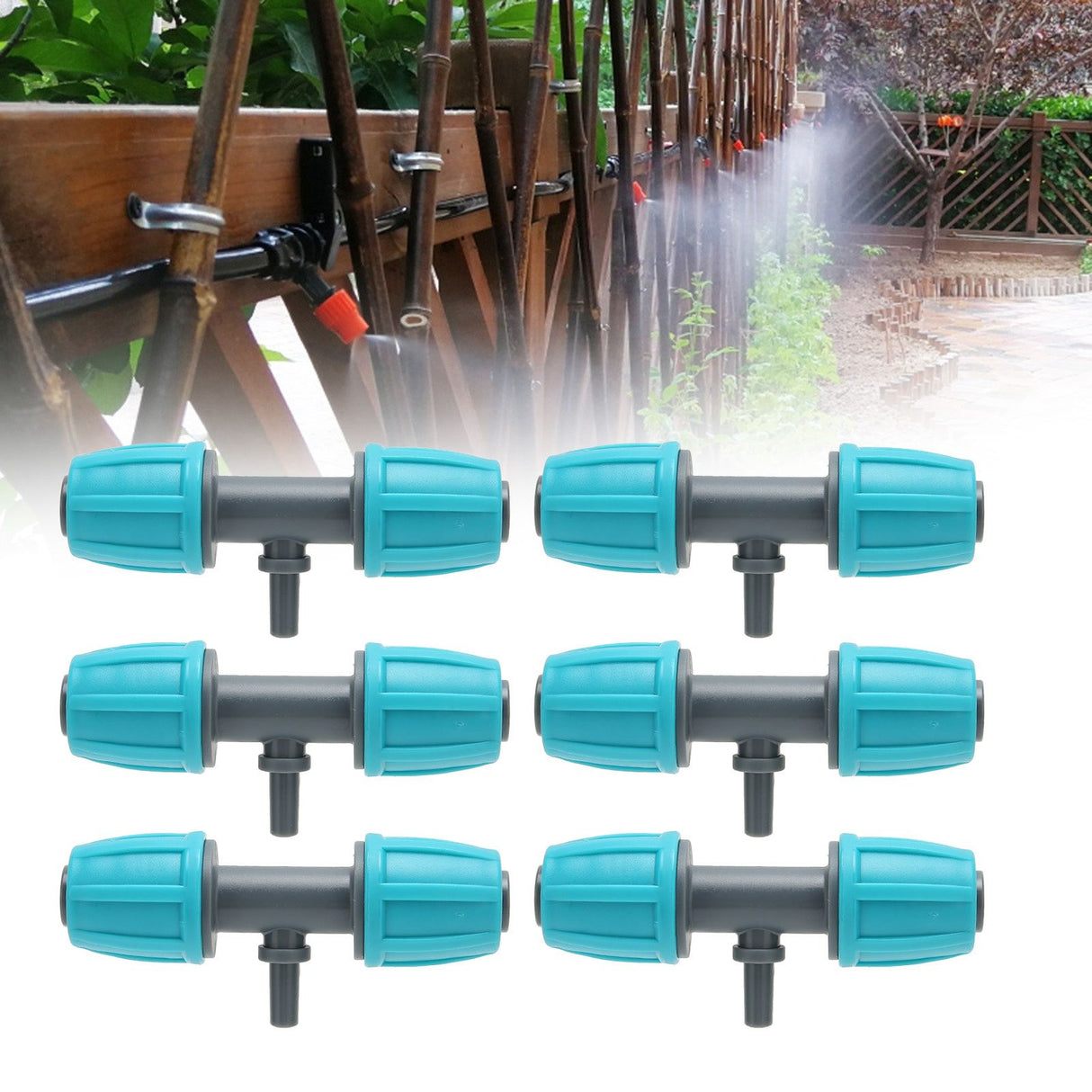 10PCS 16mm to 4/7 Barbed Tee Irrigation Tube Reducing Tee Connector Fitting for Garden Courtyard