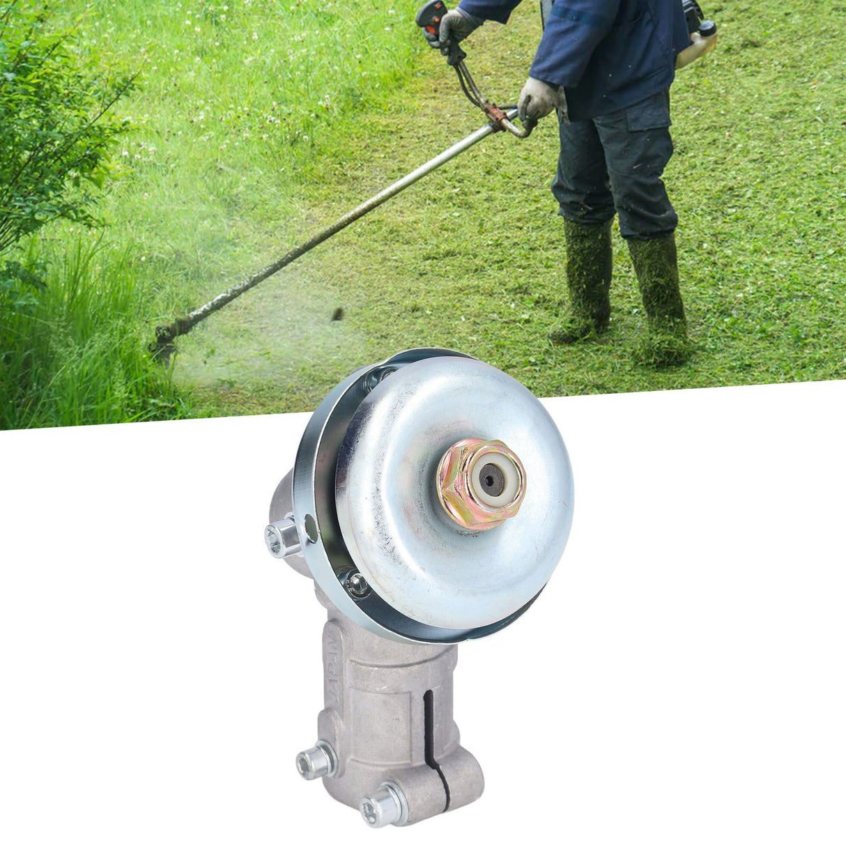 26mm/1.0in Diameter Lawn Mower Gear Head Universal Grass Trimmer Replace Gear Head for Land Reclamation Shrub Cutting